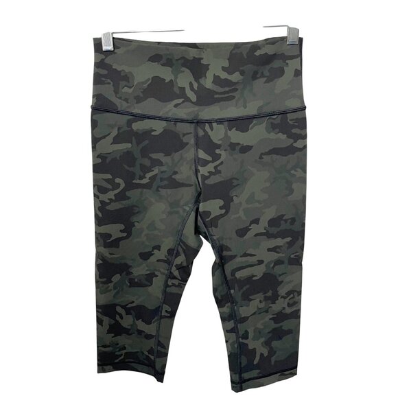 Lululemon Wunder Under Crop Camo Leggings 17” Inseam 9” Rise Women’s Sz 8 W6AVVS - Picture 3 of 7